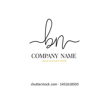 B N BN Beauty vector initial logo, handwriting logo of initial signature, wedding, fashion, jewerly, boutique, floral and botanical with creative template for any company or business.