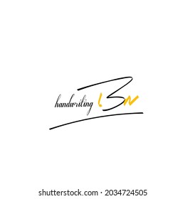 B n Bn initial letter handwriting and signature logo