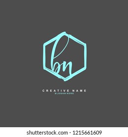 B N BN Initial logo template vector