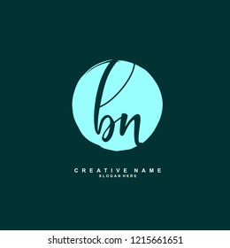 B N BN Initial logo template vector