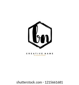 B N BN Initial logo template vector