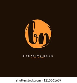 B N BN Initial logo template vector