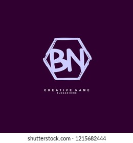 B N BN Initial logo template vector