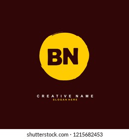 B N BN Initial logo template vector
