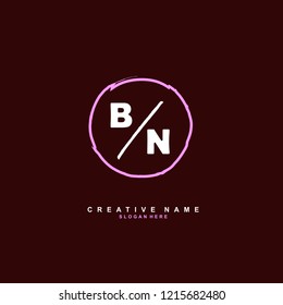 B N BN Initial logo template vector