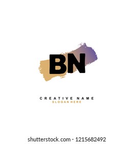 B N BN Initial logo template vector