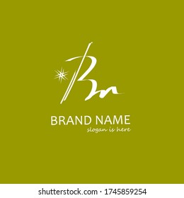 B n Bn Initial Logo Handwriting Template Vektor