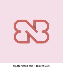 B N B / BN / NB letter logo design vector	 svg