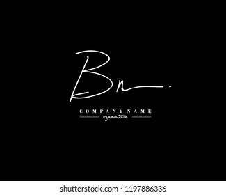 B N BN Signature initial logo template vector