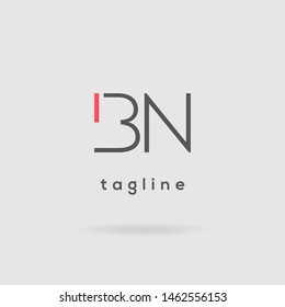 B N double letter logo design vector template