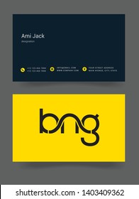 B N G letters joint logo design vector template