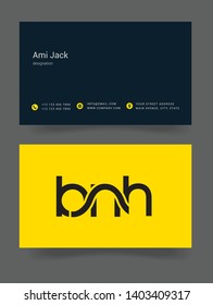 B N H letters joint logo design vector template
