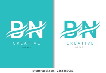 Diseño de logotipo B N Carta con fondo y logotipo creativo de la empresa. Diseño moderno de la moda de las letras. Ilustración del vector