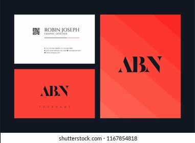 A B N Letters Joint logo icon and business card vector template.