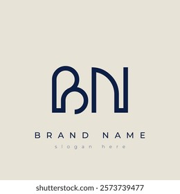 B and N logo design. BN abstract Letters Logo Monogram. This logo design is the process of creating a visual symbol that represents a brand, company, or individual.