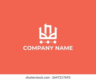 B and n monogram logo with mask shape