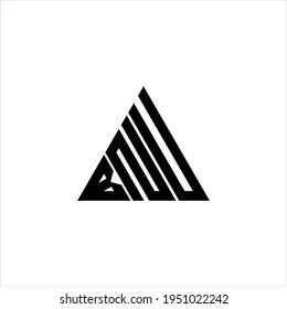 Diseño creativo del logotipo de la letra B N U. Icono de BNU