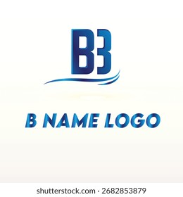 Plantilla de logotipo de estilo abstracto de nombre B