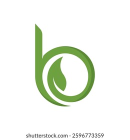 b nature logo vector icon illustration design. nature combined with letter b illustration design.