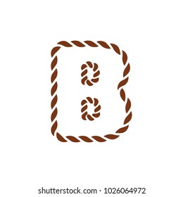 B Navy Rope Letter Logo Icon Design