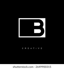 B Negative Space Monogram – Minimalist Black and White Letter mark Logo for Creative Branding, Fashion Identity and Modern Design Concepts
