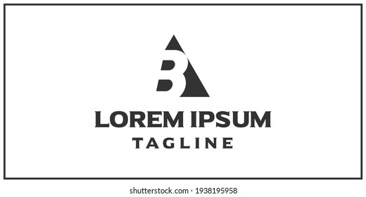 A B negative space triangle logo design