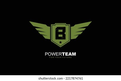 B Number army for team identity. Military template vector illustration for your brand.