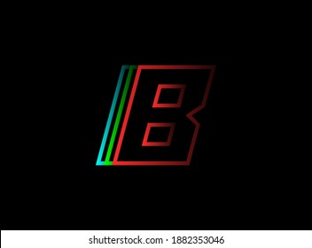 Tipo de letra número B rápido, logotipo de movimiento de velocidad. Diseño oblicuo futurista para   afiches de entrega, industriales, identificación de carreras y más