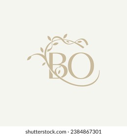 B O BO Beauty vector initial logo, handwriting logo of initial signature, wedding, fashion, jewerly, boutique, floral and botanical with creative template