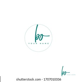 B O BO Initial letter handwriting and signature logo.	