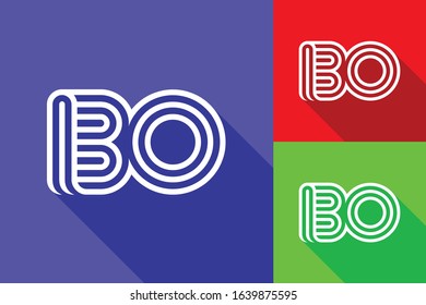 B and O combination Lines Letter Logo Creative Line Letters Design Template