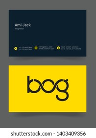 B O G letters joint logo design vector template