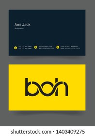 B O H letters joint logo design vector template