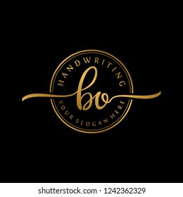 B O Initial handwriting logo vector