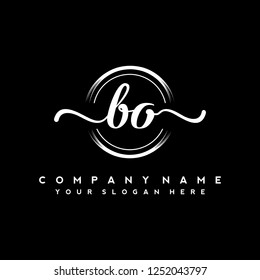 B O Initial handwriting logo vector