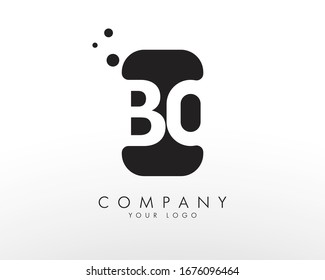 B O Letter Logo Design template element with Box and dots