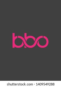 B B O letters joint logo design vector  with business card template