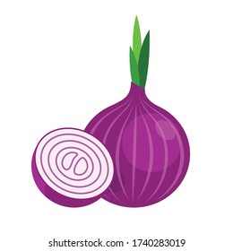 B Onion vector graphic with half onion 