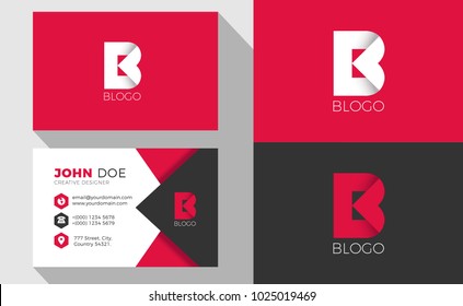 Logotipo de carta tipo B original con tarjeta profesional de presentación