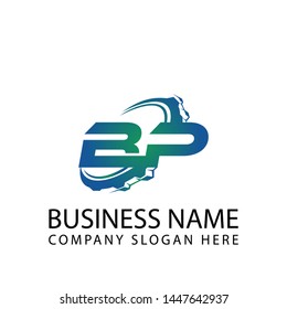 B P automotive letter logo. Auto, motor, repair, transportation, race, automobile, speed, transport, sport Vector Logo design template