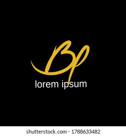 B p Bp initial letter handwriting and signature logo
