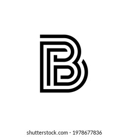 b p bp pb initial logo design vector template