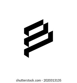 b p bp pb initial logo design vector template