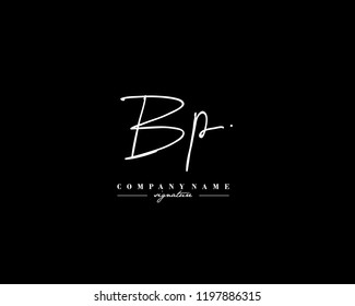B P BP Signature initial logo template vector