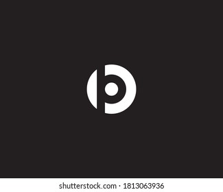 Diseño de logotipo de círculo B y P en blanco y negro