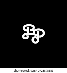 B P letter logo abstract design on black color background. bp alphabet