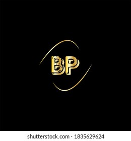 B P letter logo creative design on black color background, bp monogram