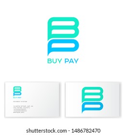 B and P letters. B, P monogram like bubble symbol. Payment system logo. Business card.