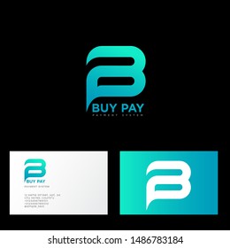 B and P letters. B, P monogram like bubble symbol. Payment system logo. Business card.