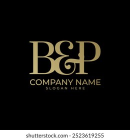 B and P logomark with intertwined letter in luxury serif font and gold color to add the elegance and luxurious feel to the logo